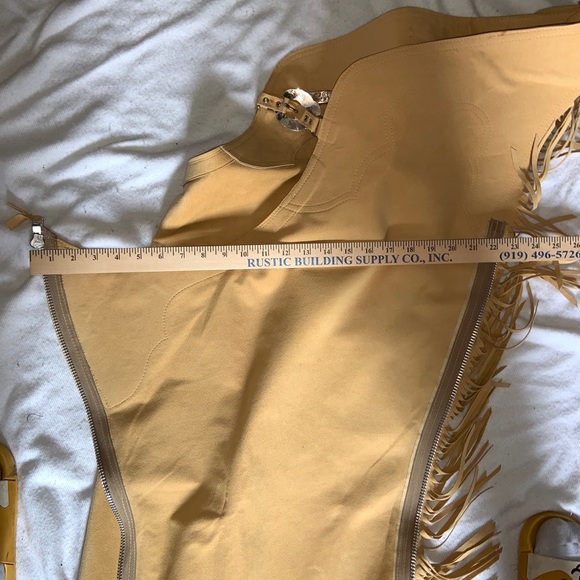 Western tan Ultra Suede show chaps small/ Medium custom - Picture 3 of 9
